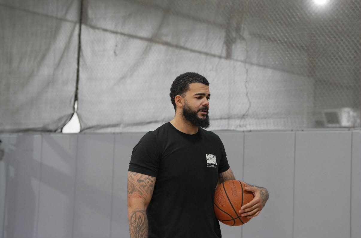 On the court at The Jump between reps